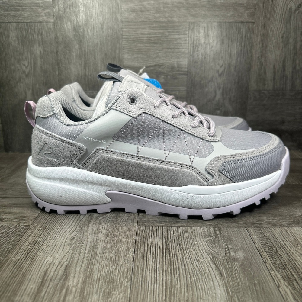 Ozark Trail Hiking Shoes Womens 9.5 Grey Waterproof Leather Trail Sneakers NEW